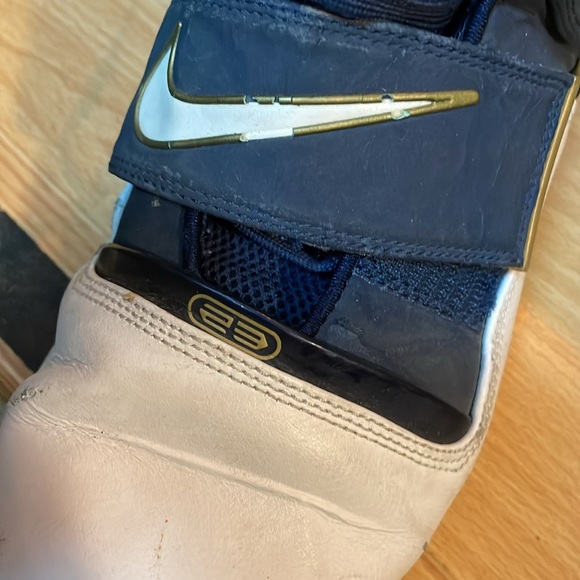 Nike Lebron Zoom Soldier Dunkman Navy Blue White Men Shoes 316643-411 Preowned - Picture 9 of 10